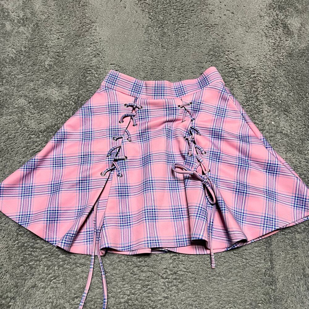 Hot Topic Skirt Womens Small Pink Plaid Mini Gothic Punk